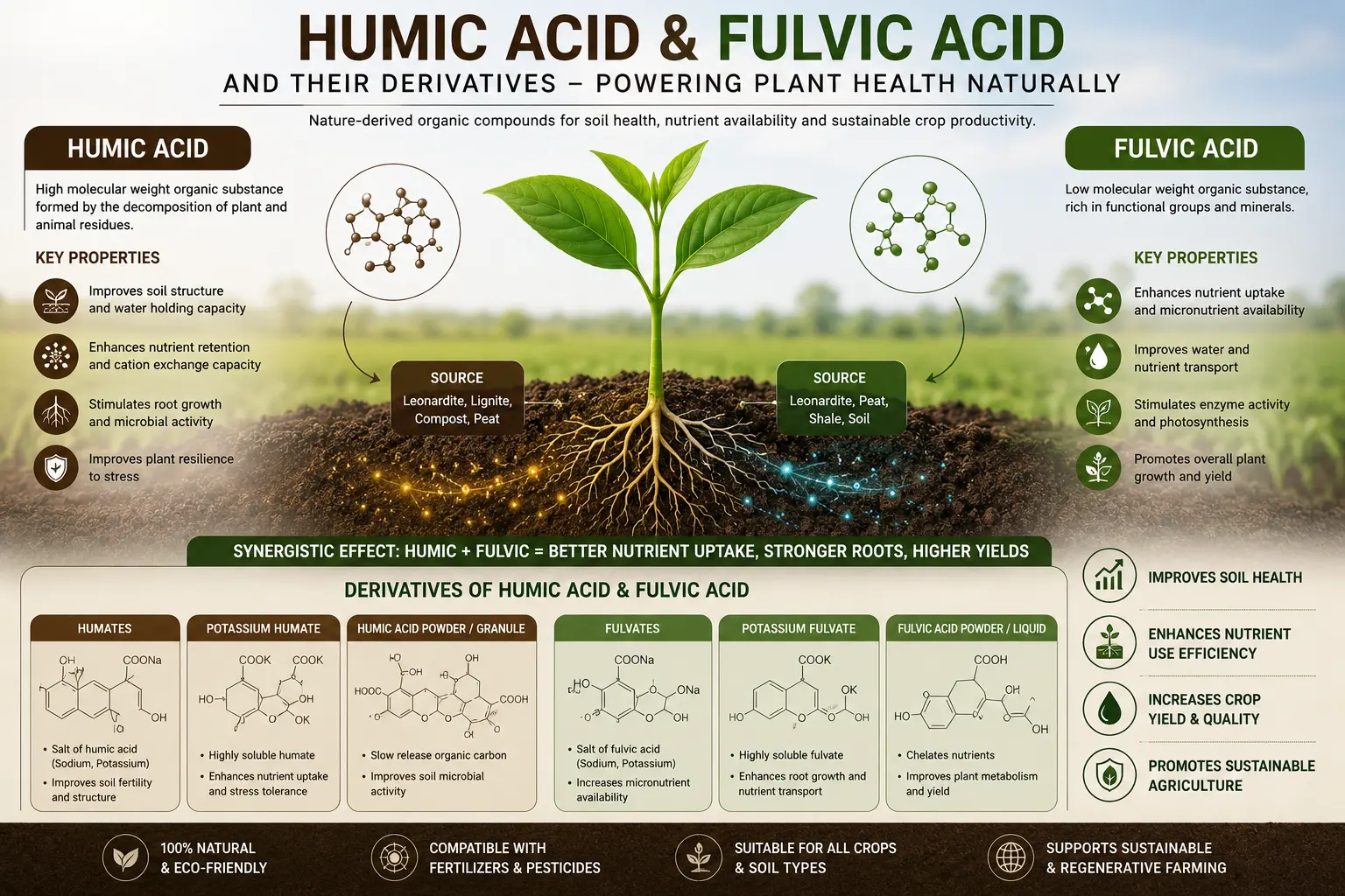 Humic acid & Fulvic acid and their derivatives