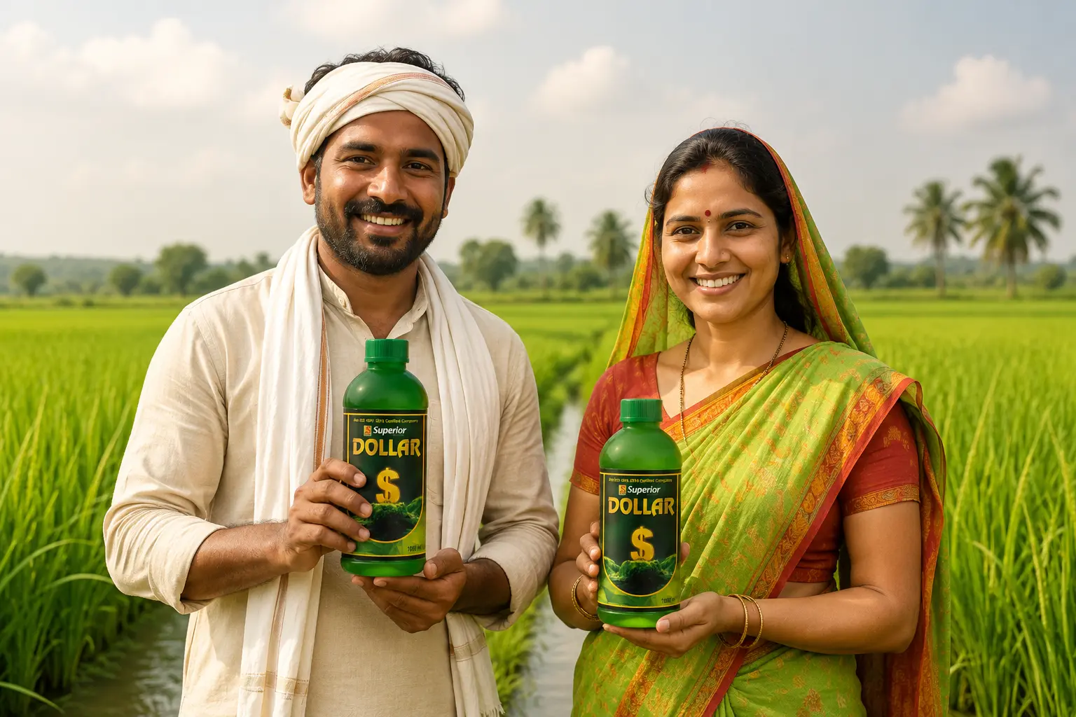 Farmer in green field